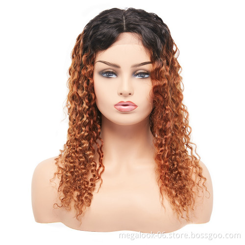 Megalook Hair Discounts Cheap Glueless Brazilian Human Hair 1B 30 Lace Kinky Curly Lace Wig For Black Women